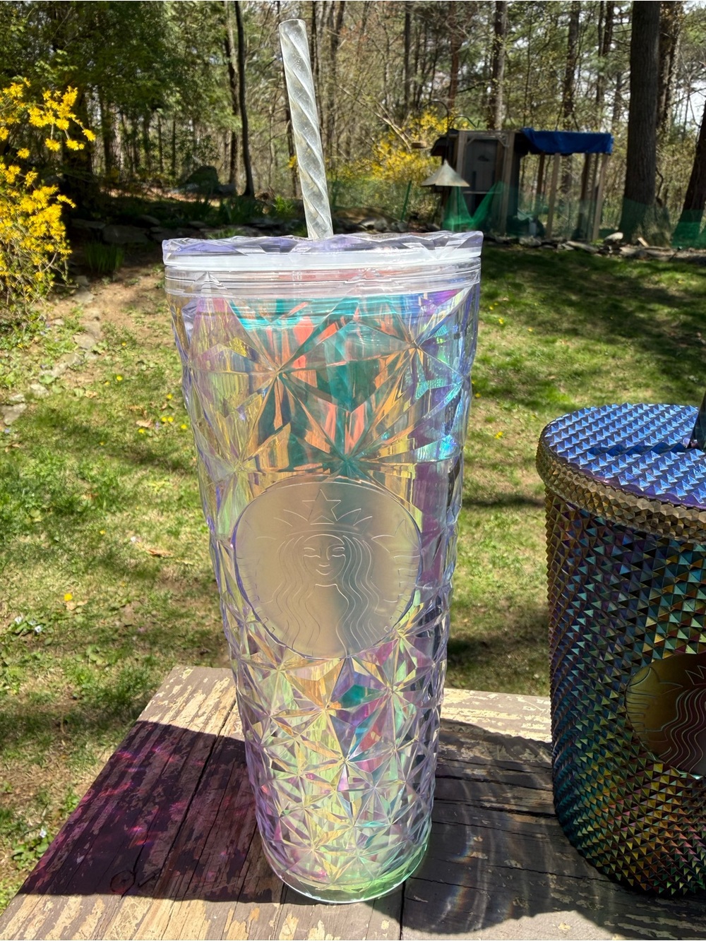 Starbucks Iridescent & Ombre Studded Cold Cup Trio - Purple, Green, Holographic - Picture 2 of 4